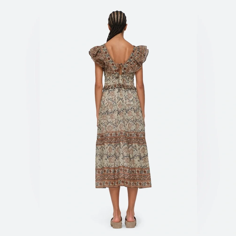 Sea NY Marlee Smocked Cotton Printed Dress with Pockets - Picture 10 of 10